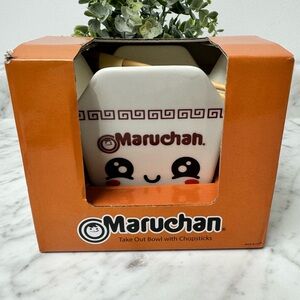 Maruchan Ramen Ceramic Takeout Container w/ Chopsticks - NIB